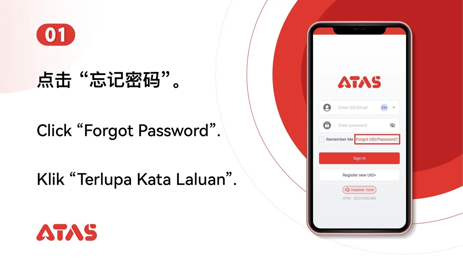 Choose Forgot Password — step 2 of the Forgot Password guide